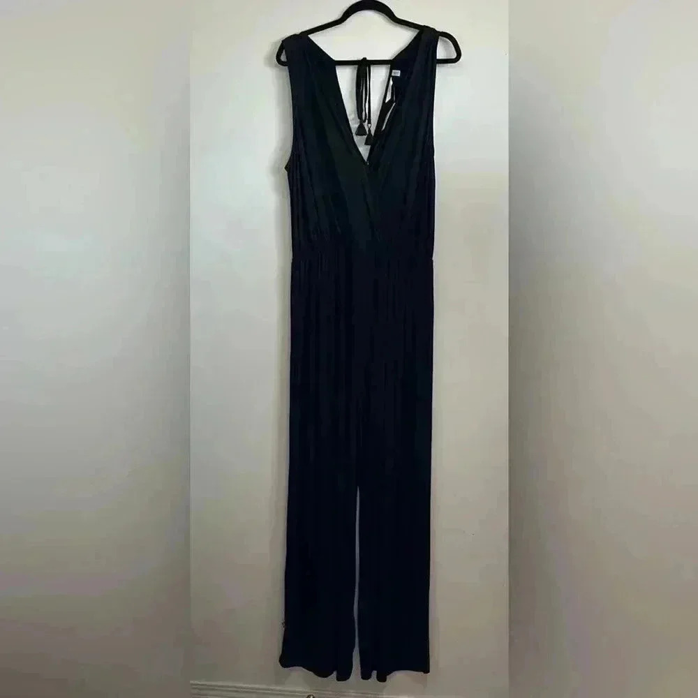 BNWT La Vie en Rose aqua crossover jumpsuit size L in Black - Picture 4 of 7